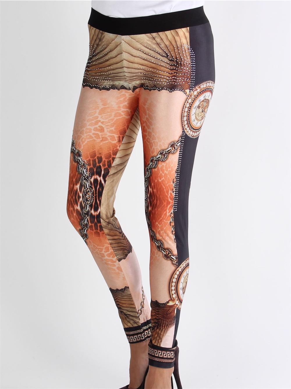 Viga - Mönstrade leggings i persikotoner med liknande mönster